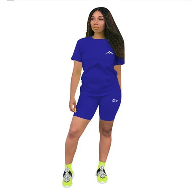 2026 Summer Two Piece Set for Women T-Shirts O-Neck Shorts Daily Short Sleeve Tracksuit Matching Hot Sales Casual Woman Clothing