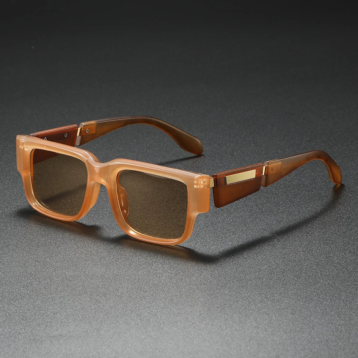 2026 Fashion Square Thick-Frame Sunglasses | Metal Accents | Retro Minimalist | Oversized Face-Flattering