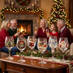 Christmas Gifts Santa Claus Christmas Wine Glass Snowman Transparent Clear Stemmed Cup Funny 3D Creative Tall Glass Table Decor