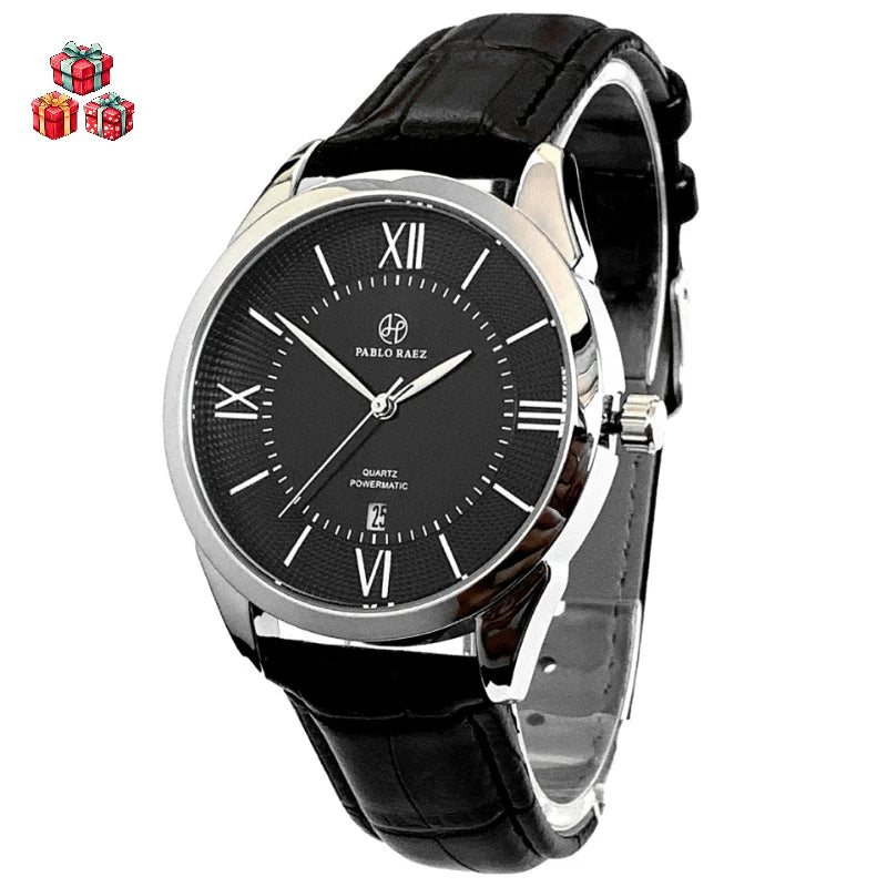 2026 New Men's and Women's Minimalist Watch Leather Strap Quartz Watch New Year's Gift