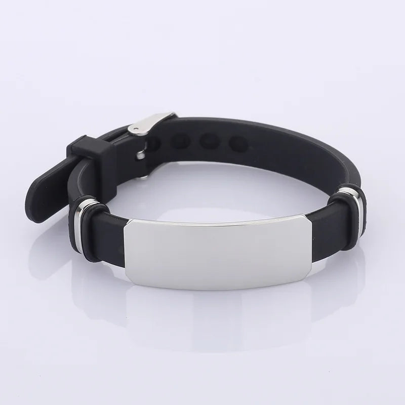Fashion Couple Bracelets Stainless Steel Silicone Multi-color Wristband Valentine's Day Gifts Jewelry