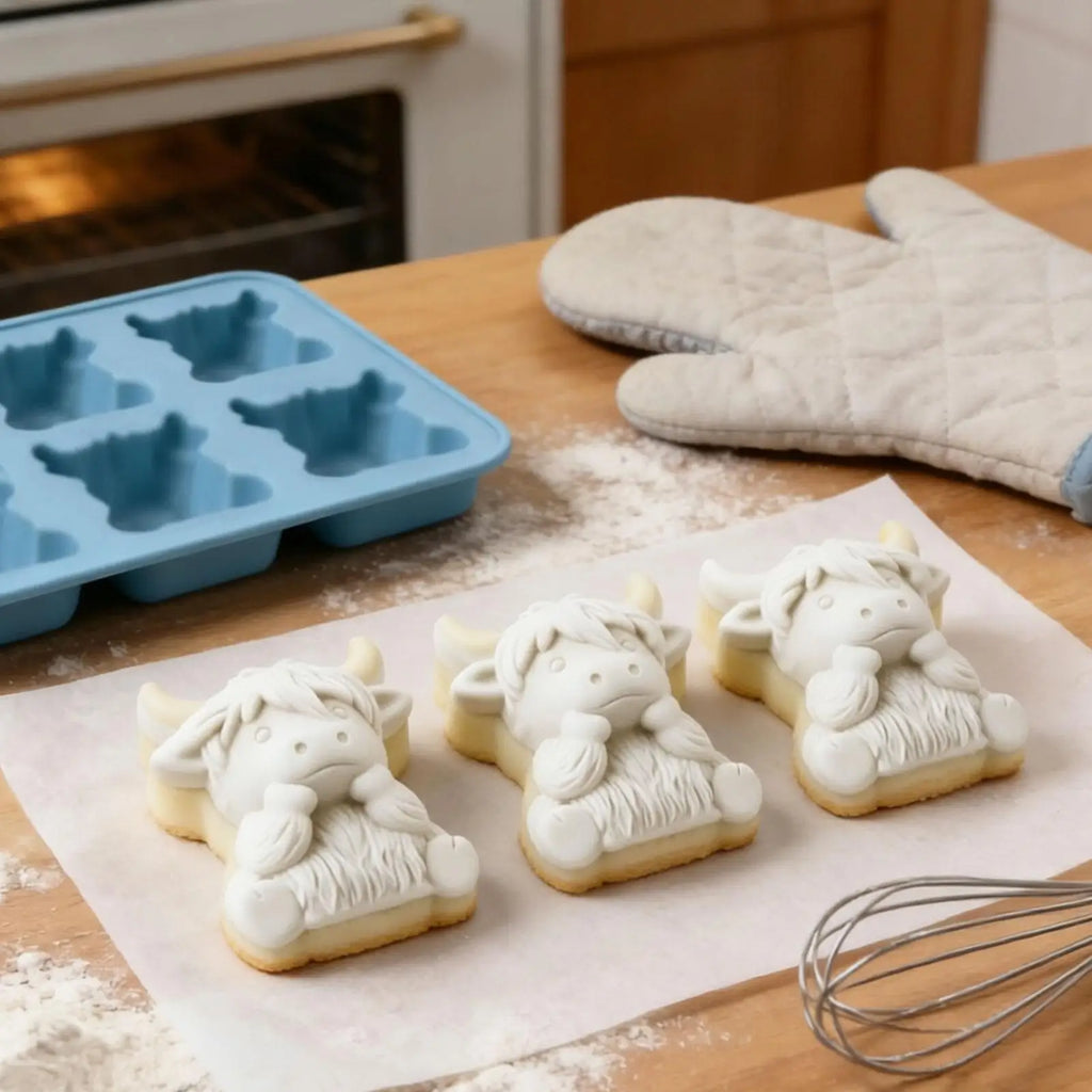 3D Highland Cow Ice Silicone Mold with 6 Cavity For DIY Whiskey Cocktails Beer Drinks For Home Kitchens Bars Jelly Tools