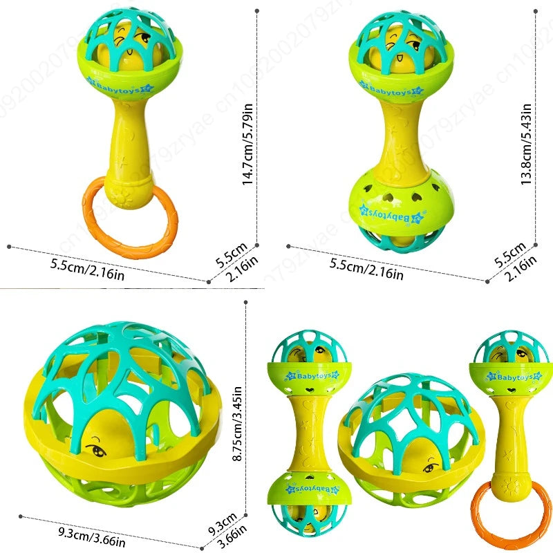 3/1pcs Baby Rattles 0 12 Months Baby Educational Toys Shaker Grab Spin Set Sensory Educational Newborn Gift for Infant Boy Girls