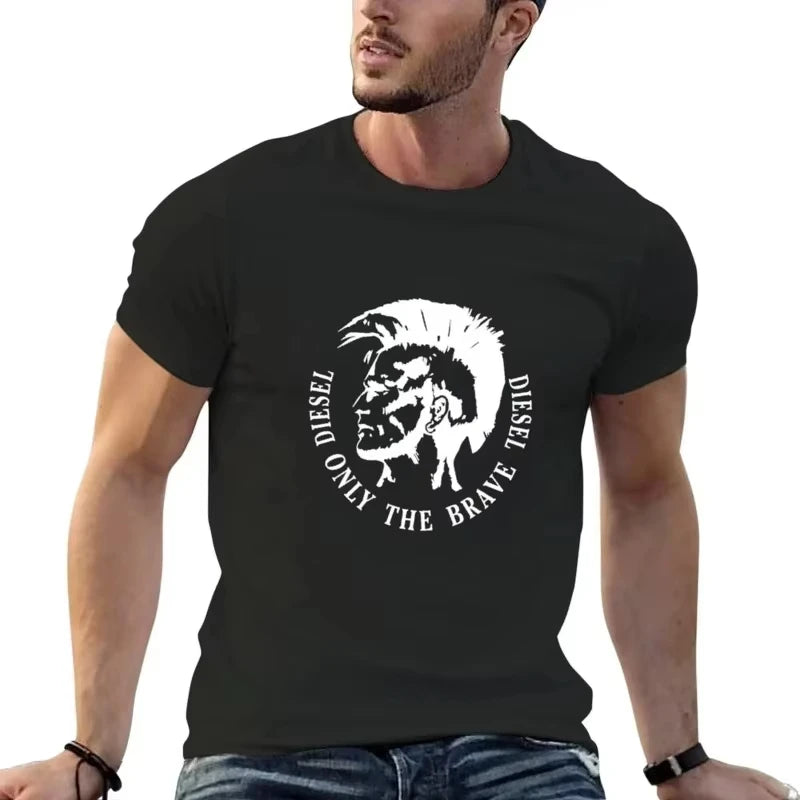 Summer Men's Short Sleeve T-Shirt Paris Print Crew Neck Casual Loose Streetwear Fashion Tops
