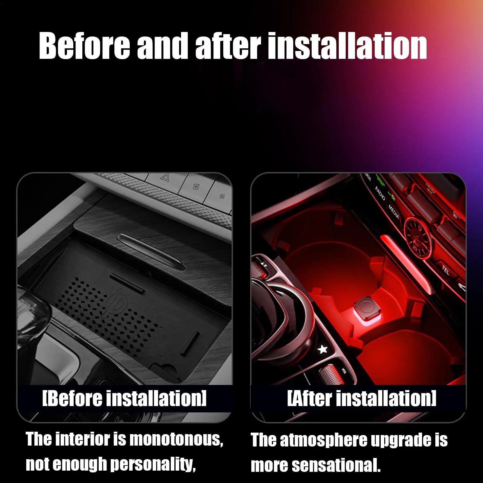 Car LED Lights Interior Wireless LED USB Car Light Ambient atmosphere No modification required Multiple Modes Interior Lighing