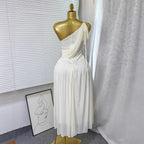 Women Backless Dresses A Line Solid Pleated  Dress Ankle Lenth Sleeveless Waist Cinch Slim Fit Party Sexy Elegant 2026 Summer