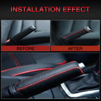 Car Leather Gears Handbrake Cover for Audi A3 8L 8P A4 B6 B7 B8 A6 C5 C6 4F RS3 Q3 Q7 TT