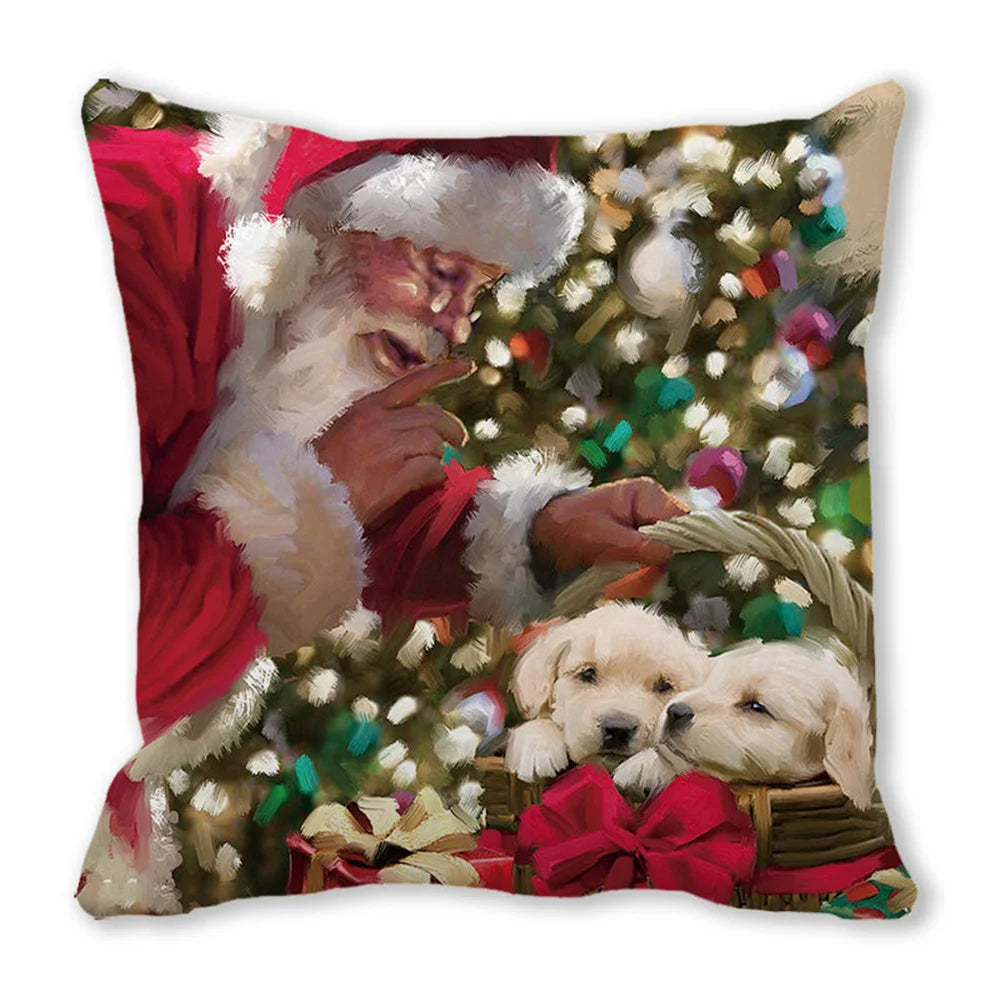 45CM Merry Christmas Cushion Cover Pillowcase 2023 Christmas Decorations for Home Ornament Happy New Year Christmas Decor 2022