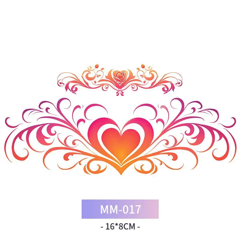 Pink Succubus Totem Tattoo Stickers for Woman Art Temporary Tattoos Set Waterproof Sexy Abdomen Lasting Fake Tattoo Cover Scars