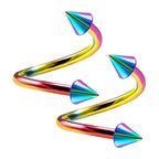 1Pair  Surgical Steel Spiral Twisted Lip Ring Nose Rings 16 Gauge Ear Cartilage Helix Piercing Body Accessories Jewelry