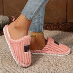 Women's Slippers Non-Slip Home Cotton Slides Keep Warm Plush Shoes Winter Fashion Slippers Comfortable Women's Shoes Fur Lining