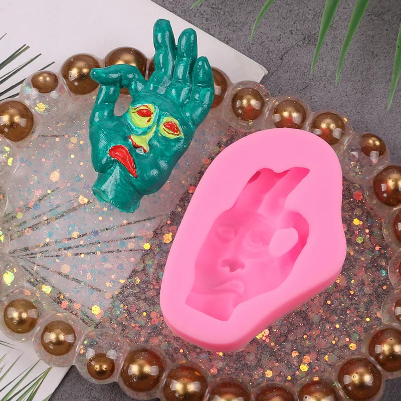 Non-Stick Halloween Silicone Baking Molds | DIY Candy Chocolate Fondant Maker | Ghost Pumpkin Bat Skull Witch Hat Shapes