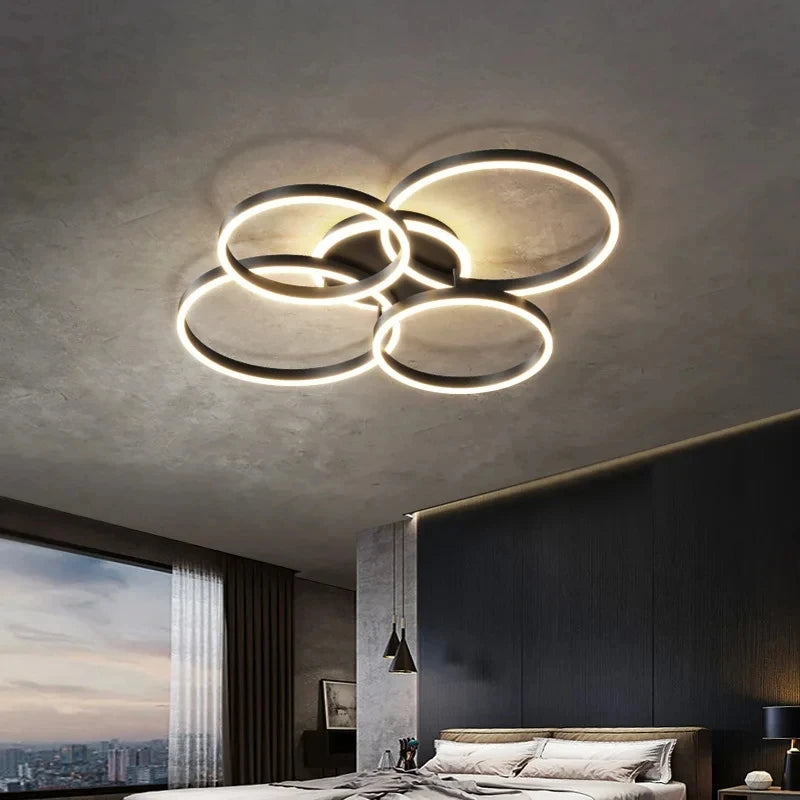 Modern Chandelier Lighting LED Indoor Ceiling Chandelier For Living Room Study Bedroom Nordic Round Rings Home Decor Chandeliers