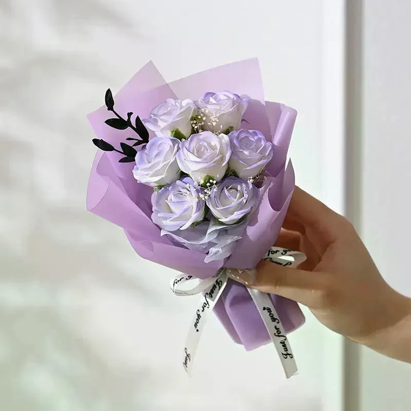 Valentine's Day Gift Decoration Rose Artificial Flowers Bouquet Fake Flower For Girlfriend Gift Mother's Day Decor Flower