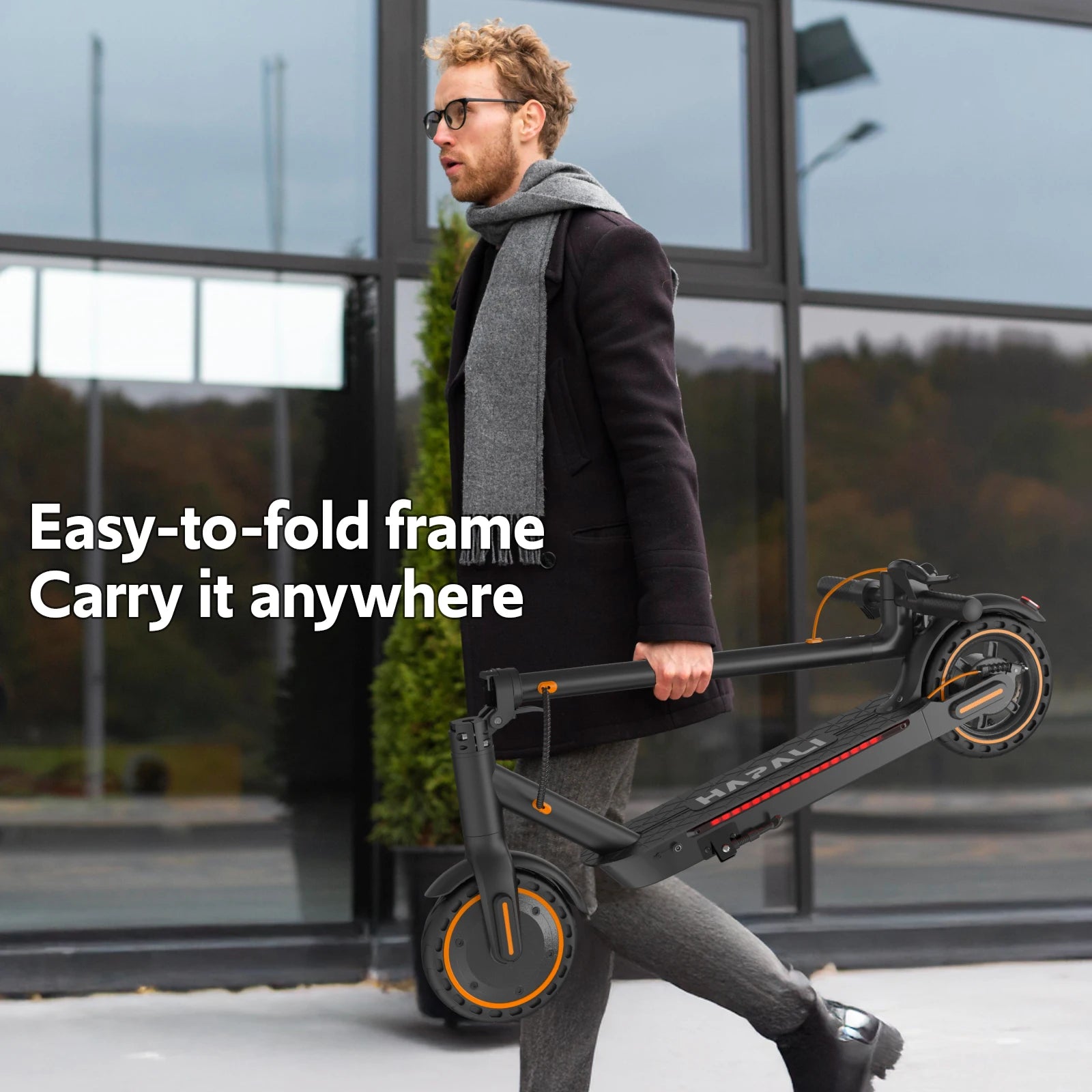 Electric Scooters for Adults&Teen, 550W Motor 19Mph Top Speed E-Scooter, 19 Miles Range, Folding w/Side Lights, UL2272 Dual Brake & App