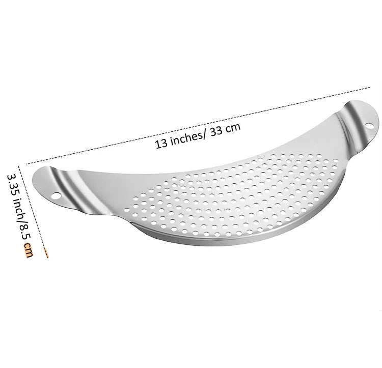 LMETJMA Stainless Steel Pot Strainer with Handle Kitchen Pasta Strainer Colander Insert Drainer for Different Pot Pan JT170