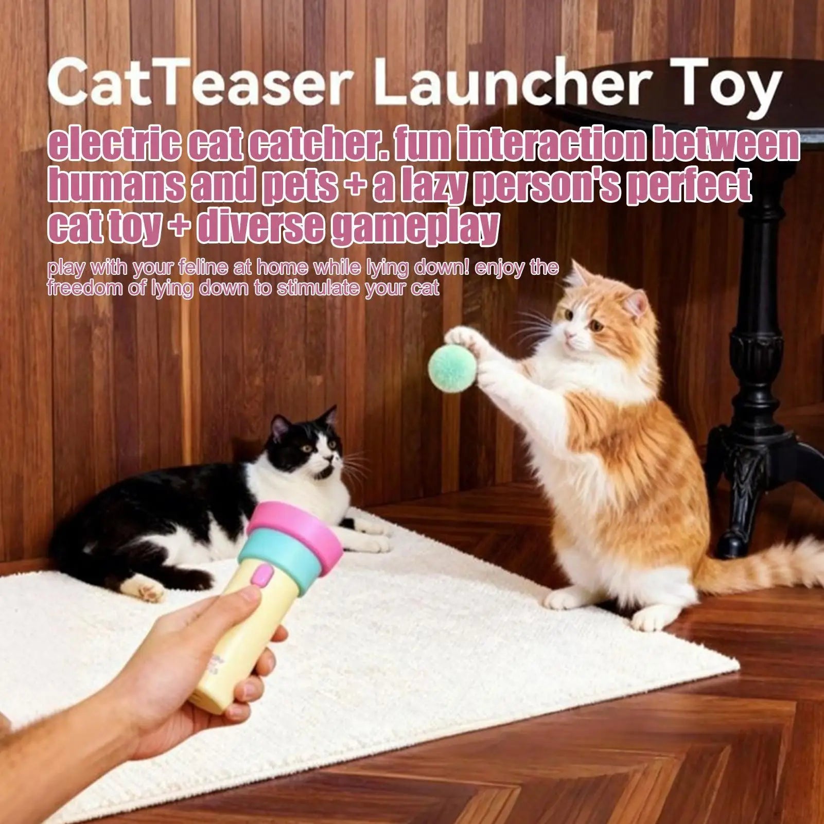 Electric Cat Toy Interactive Teaser USB Charging Entertainment Toy for Kitten Boredom Relief Exercise Training Enrichment Daily