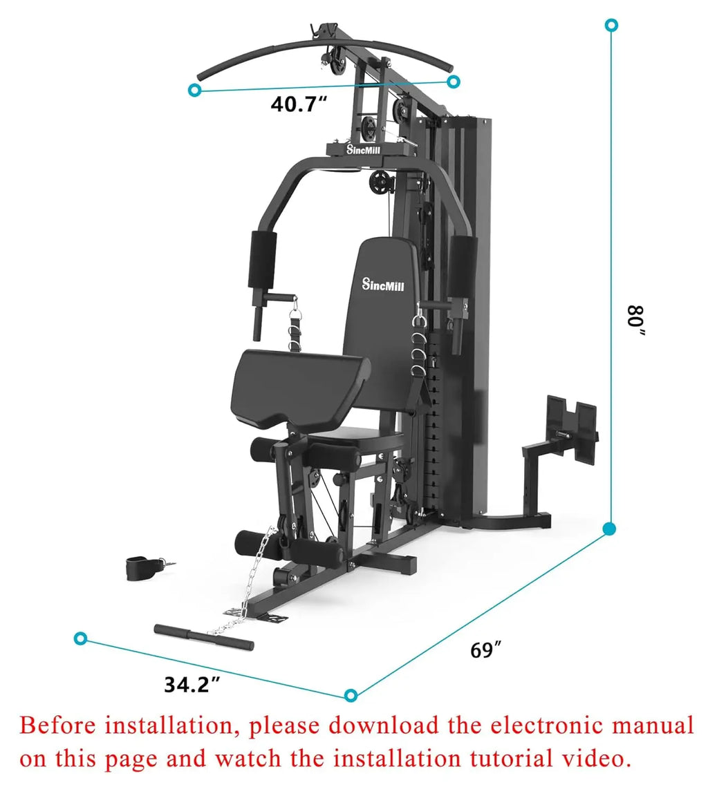 Home Gym SCM-1148L 148LB Multifunctional Full Body Home Gym Equipment for Home Workout Equipment Exercise Equipment, Customized