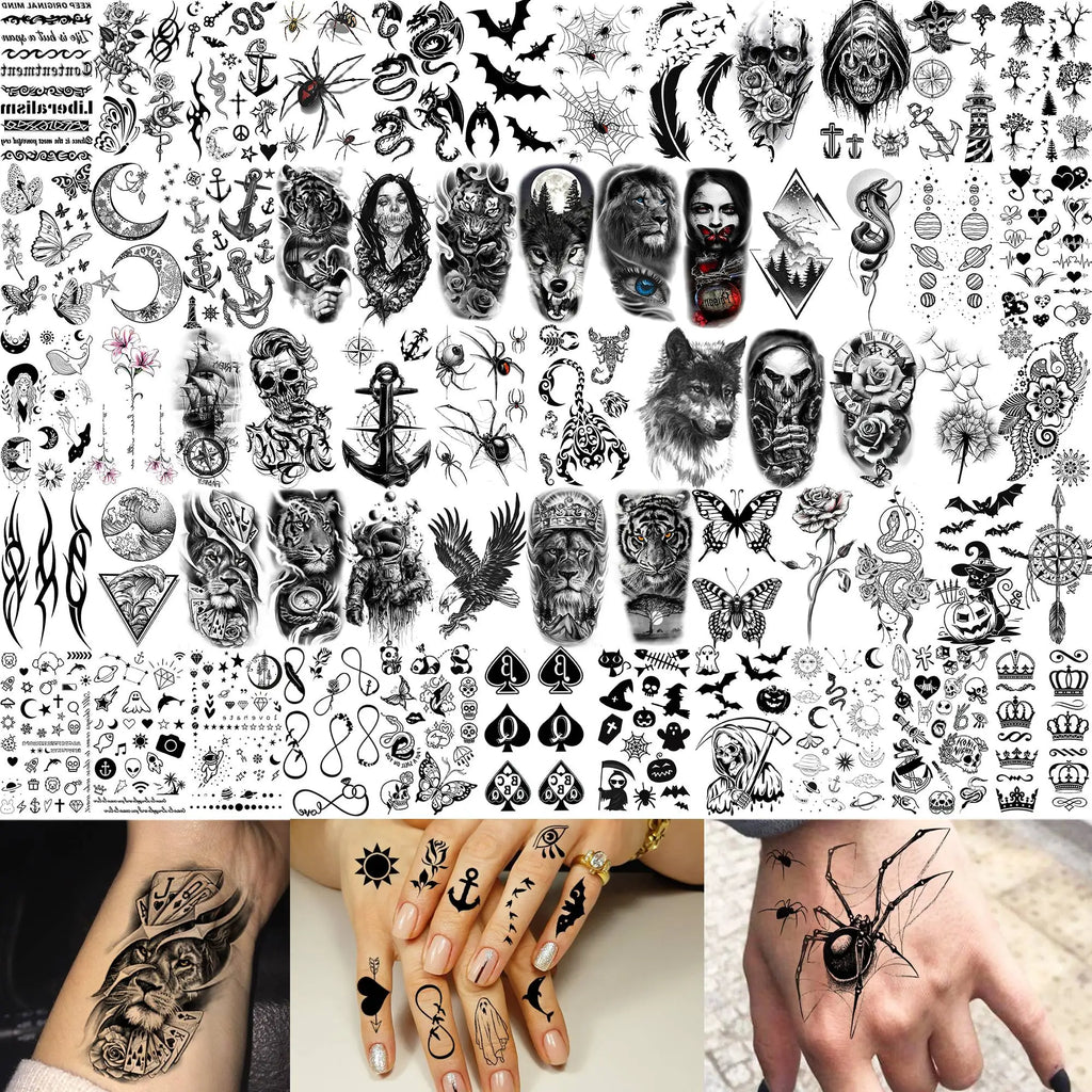 73 Sheets Cool Lion Wolf Temporary Tattoos For Men Women Waterproof Jesus Zeus Tatoos Realistic Fake Tattoo Arm Hands Stickers