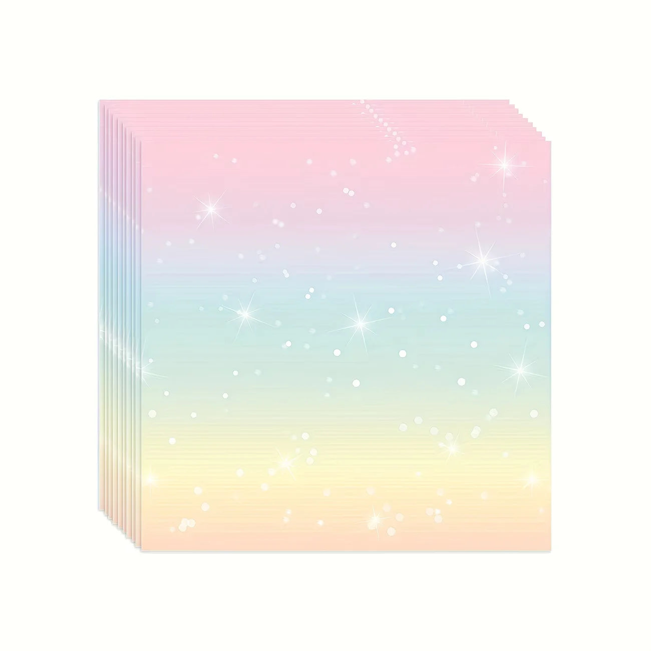 Pastel Rainbow Party Supplies Disposable Tableware Set Starry Gradient Paper Plates Cups Napkins for Kids Birthday Baby Shower