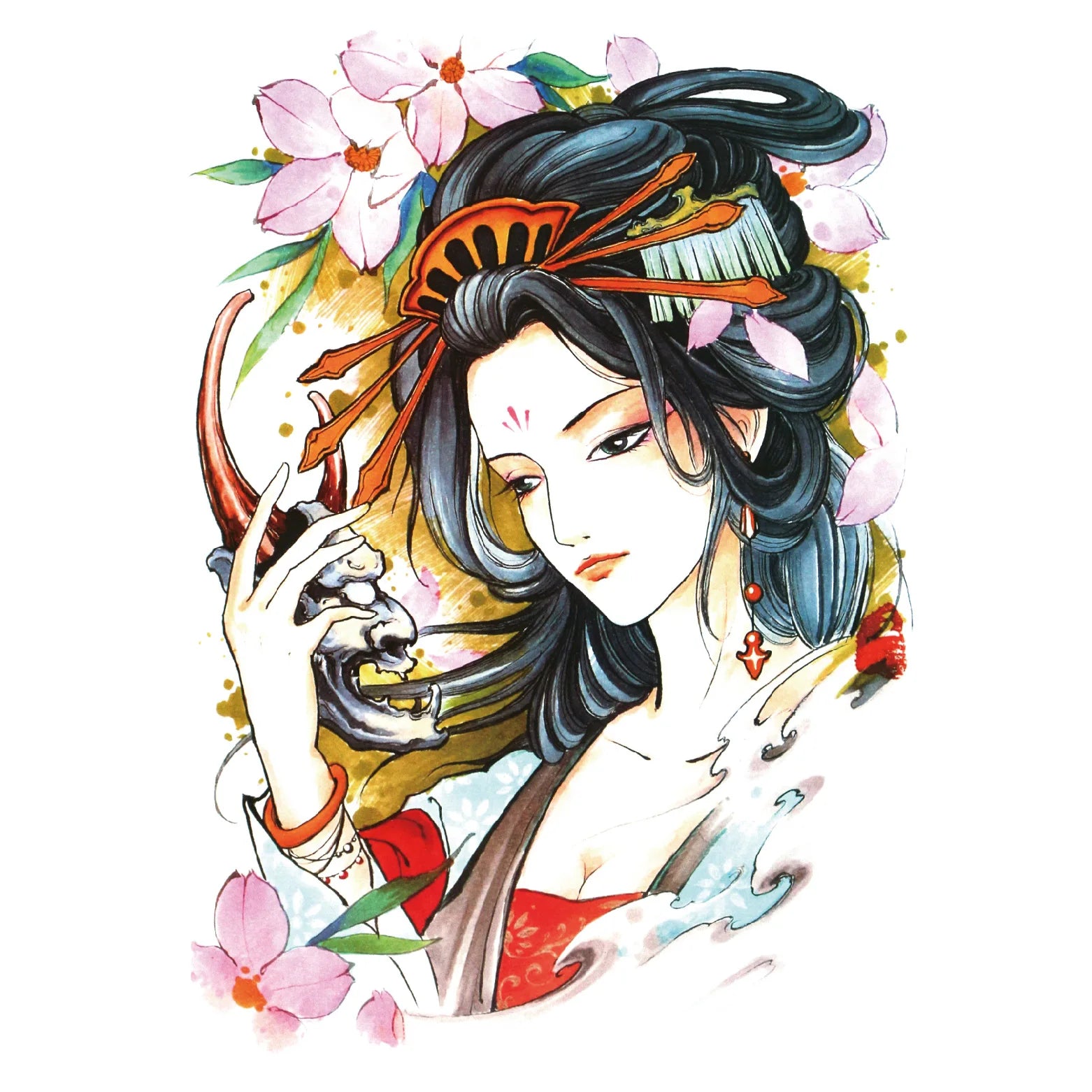 Waterproof Large Full Back Chest Tattoo Big Tattoo Stickers Fish Wolf Tiger Dragon Fairy Temporary Flash Tattoos Cool Men Women