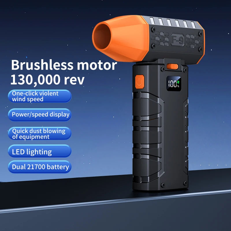 400000RPM Violent Fan Powerful Electric Air Blower Portable Dust Cleaner TypeC Charging 53m/s Brushless 10000mAh Fan