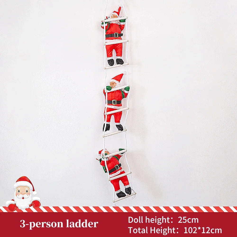 Christmas Decoration Santa Claus Climbing Ladder Ornament for Xmas Tree Home Decoration Hanging Doll Navidad New Year Gift Favor
