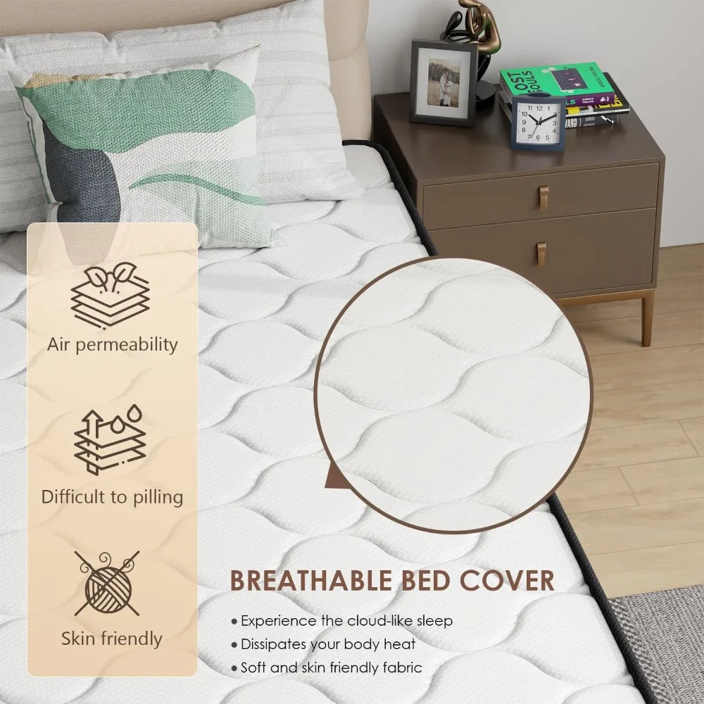 Mattress | Medium Firm Hybrid Mattress | with High-Density Foam and Breathable Cover | Pocket Spring Design Customized