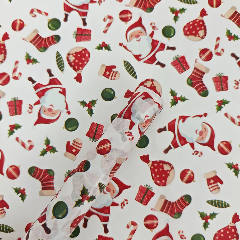 10/50Pcs Santa Claus And Christmas Gift Patterns, Santa Claus, Christmas Gifts,  Handmade Packaging Paper, Holiday Decoration
