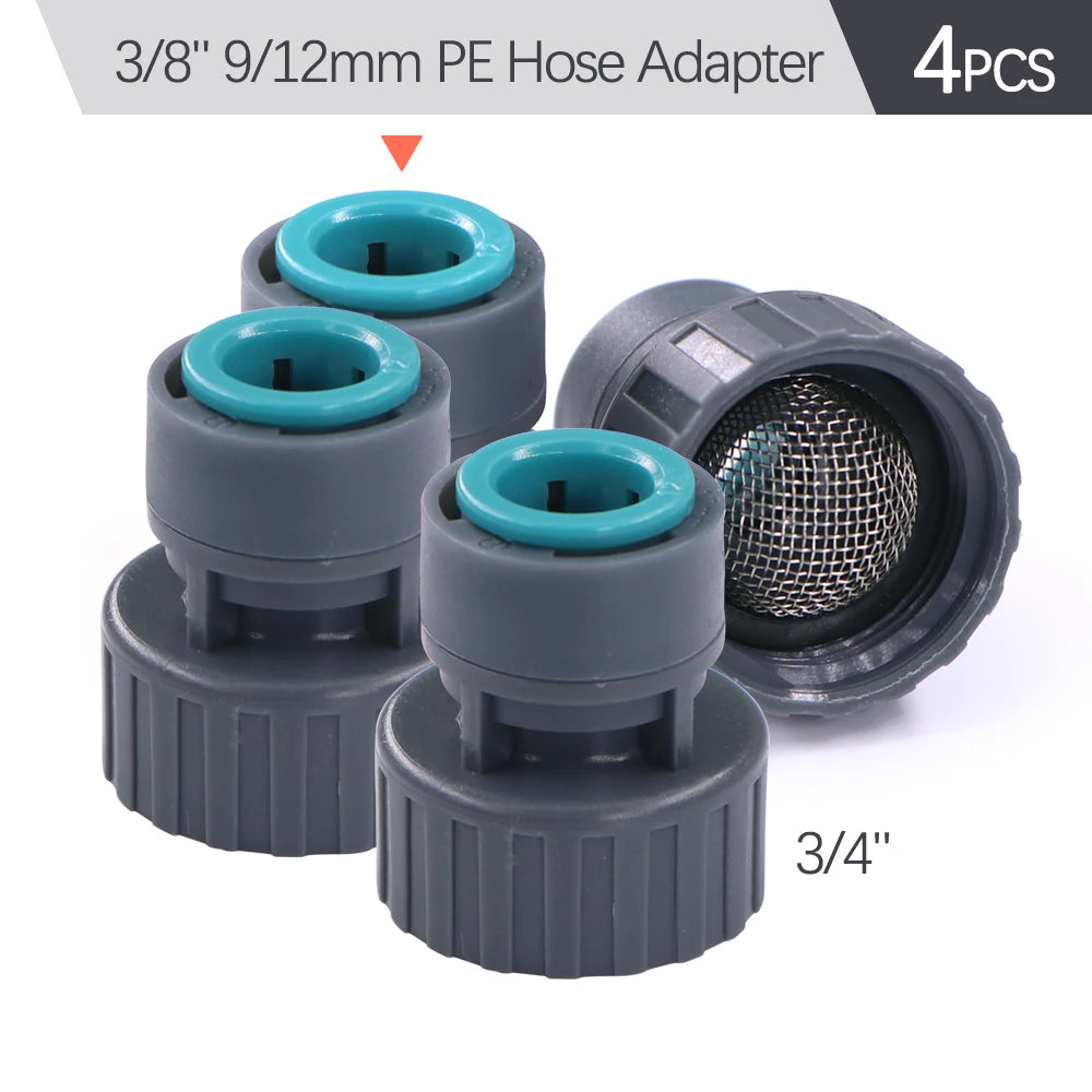 3/8" 9/12mm Misting Cooling System 360° Free-Bend Nozzle Atomizer Sprayer PE Hose 80 Mesh Filter Garden Irrigation Watering Kit