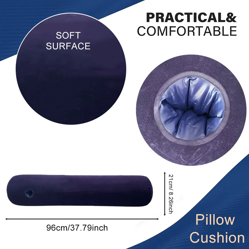 Inflatable Cylinder Pillow - Car Neck Pillow, Seat Support, Orthopedic Neck Support for Travel, Office & Home