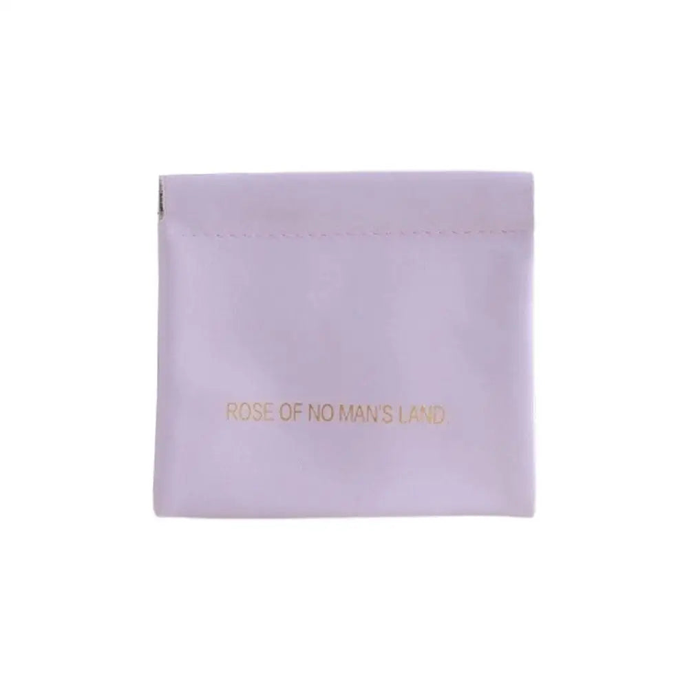 Automatic Closure Bullet Storage Bag, Mini Portable PU Lipstick Makeup Pouch, Self-Closing Spring Design for Earphones & Small