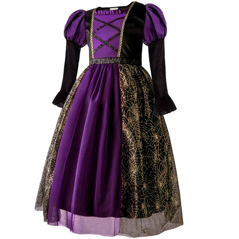 Baby Girls Halloween Witch Costume Children Cosplay Vampire Dresses Carnival Party Clothes Dress Up Clothes for Children