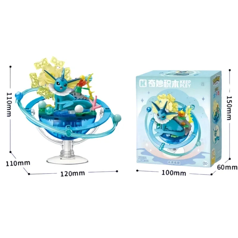 New Keeppley Original Pokemon DIY Building Blocks Toys Cartoon Eevee Family Planet Series Assembly Model Ornaments Toy Fans Gift