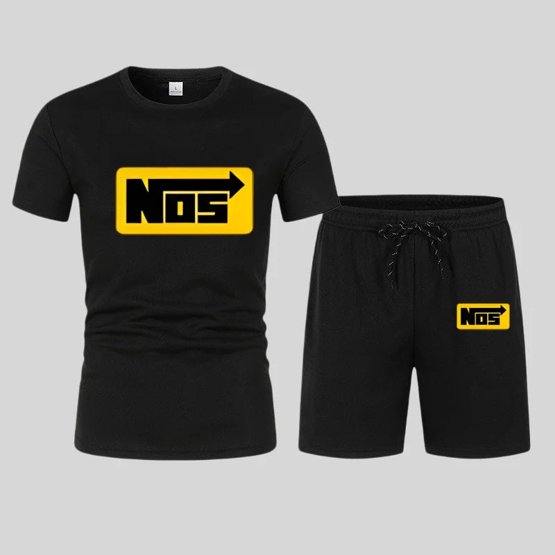 Comfortable and breathable men's summer fashion trend casual sports two-piece set in 2026 short-sleeved T-shirt + shorts set