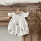 Baby Girl Clothing New Summer Newborn Baby Girl Romper Embroidered Flowers Cotton Toddler Baby Girls Jumpsuit 1-18M