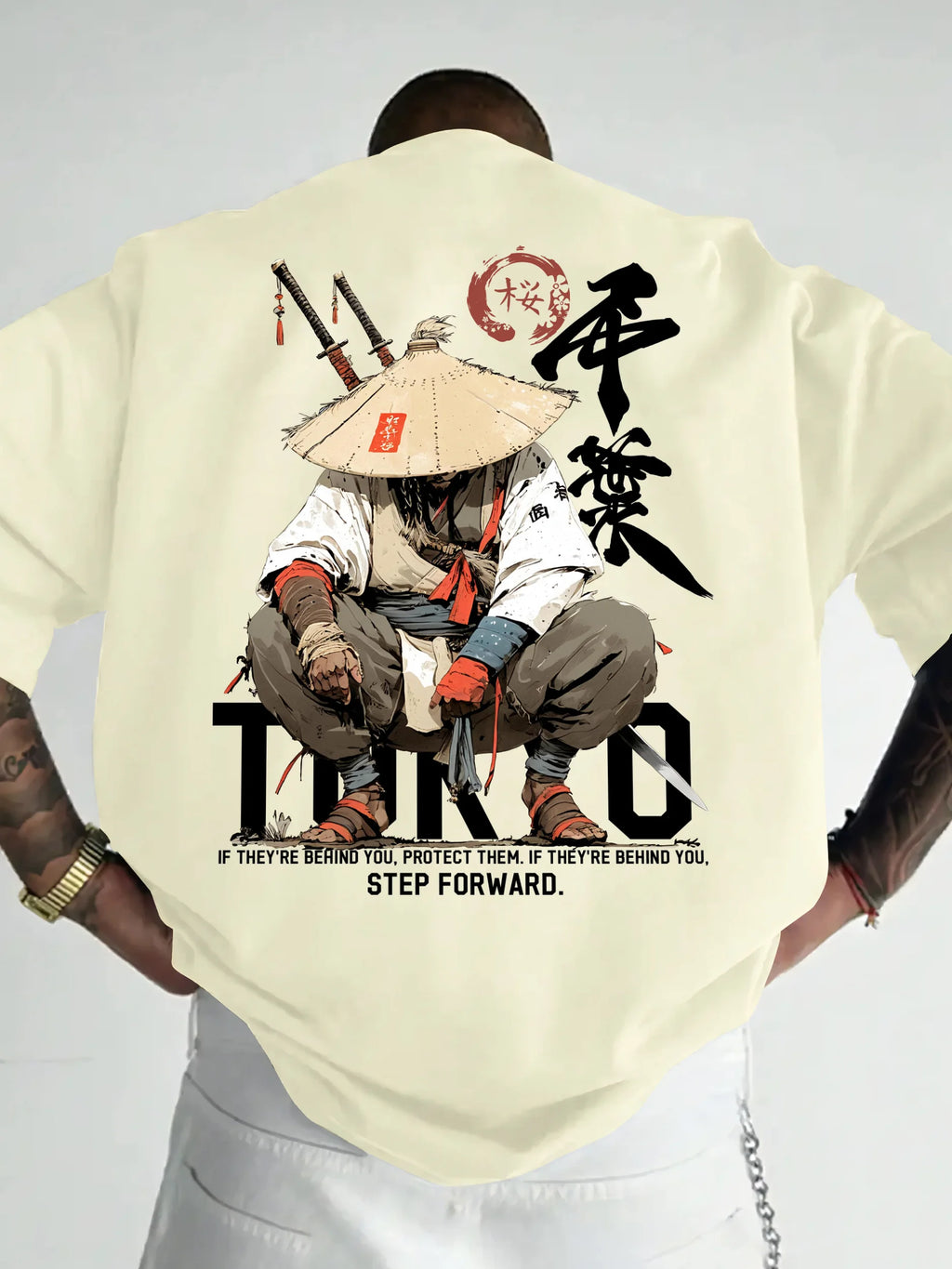 Anime Samurai Tokyo Warrior 100% Cotton Men Women Summer-Autumn Daily Sport Outdoor Leisure Loose Short-Sleeve Street TShirt Top