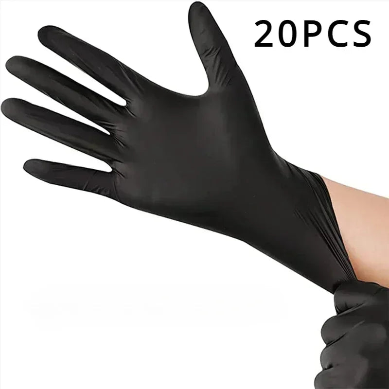 20-100PCS Disposable Black Nitrile Gloves for Household Use Latex Free Powder Free Cleaning Gloves Tattoo Hairdressing Tools