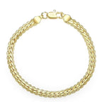 925 Sterling Silver, 18K Gold, 5mm Embossed Bracelet - Fashionable for Men and Women, Charming, Wedding Gifts and Jewelry