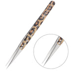 1Pcs Leopard Lash Tweezers Stainless Steel Superhard Tweezer 3D Volume Accurate Anti-Static Eyelash Extension Clip