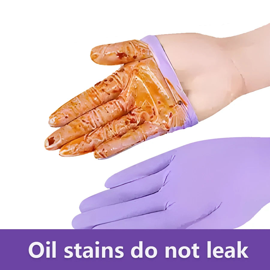 Disposable Nitrile Cleaning Gloves Latex-Free Thicken Extended Cuff Food Glove Cleaning Dishwashing Medical Exam Glove Purple