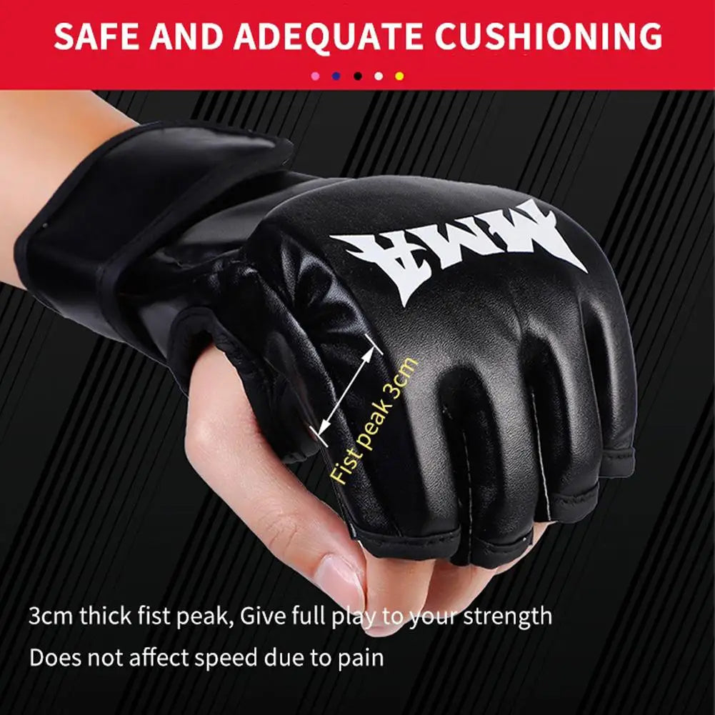 Child Thick Boxing Gloves MMA Gloves Half Finger Punching Bag Kickboxing Muay Thai Mitts Professional Boxing Training Equipment