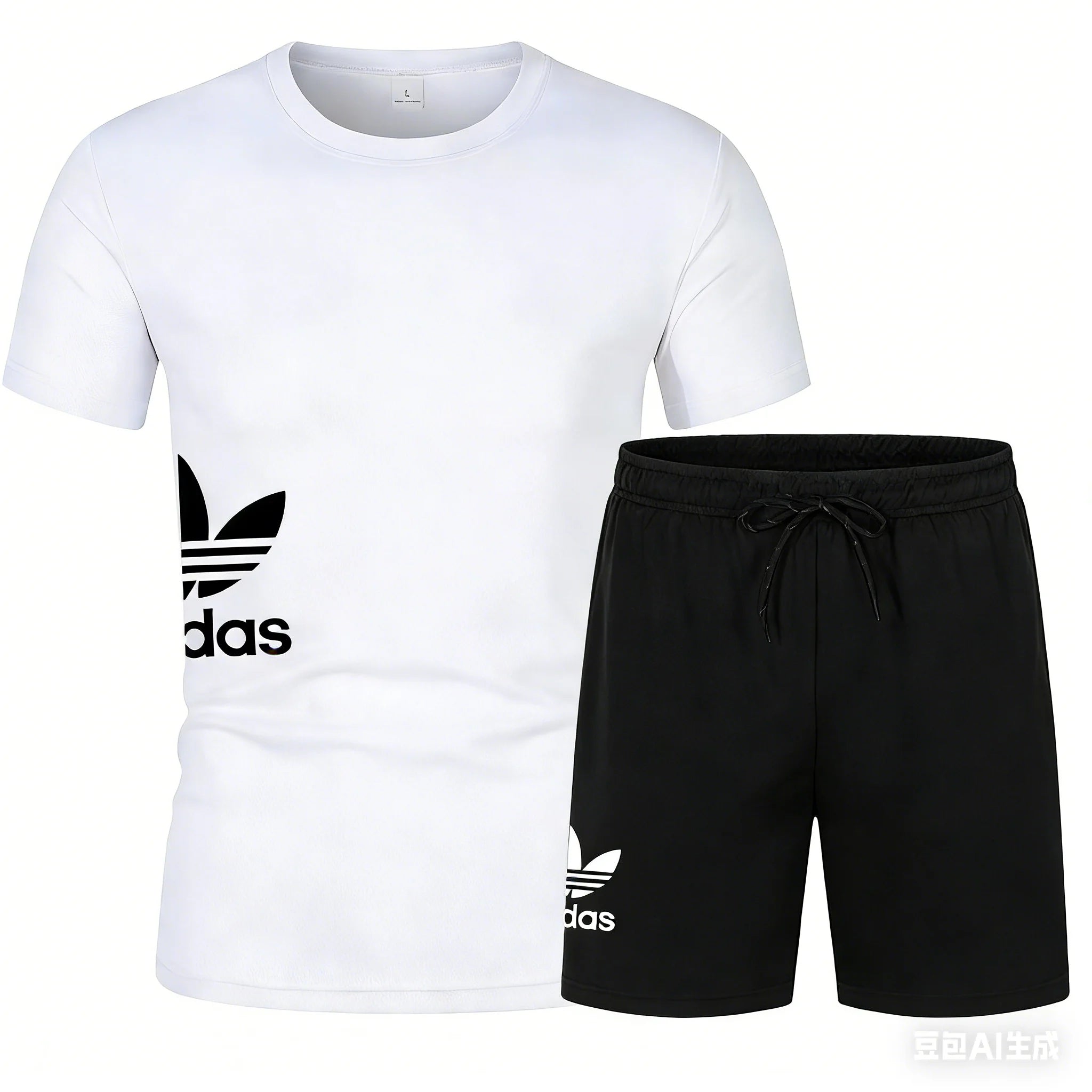 Comfortable and breathable men's summer fashion trend casual sports two-piece set (2026 model): short-sleeved T-shirt + shorts