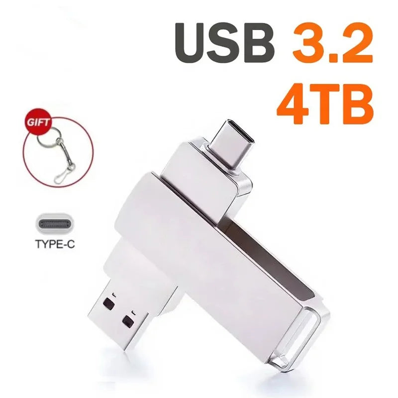 16TB USB3.2 Flash Drives High Speed Transfer Metal Pendrive Memory Card Pendrive Flash Disk Memoria Waterproof Stick NEW
