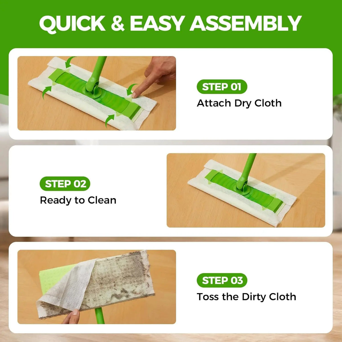 Disposable Dry Sweeping Cloth Pads Compatible with Swiffer Sweeper Household Floor Car Dust Removal Paper Electrostatic Mop Pads