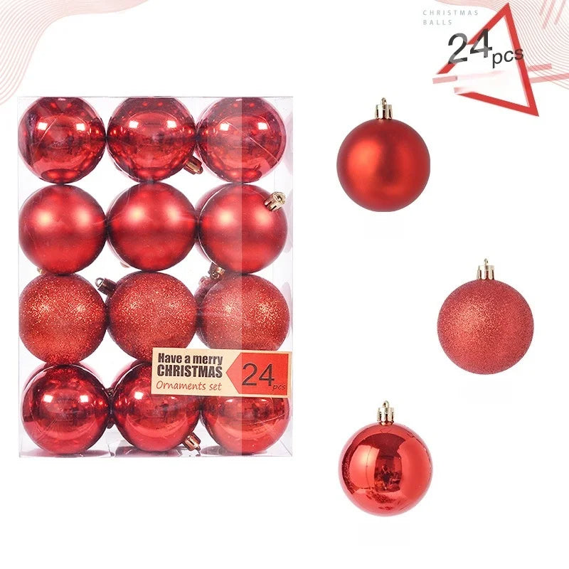 DIY 24PCS 3/4/6CM Christmas Balls Big Ball Christmas Tree Pendant Ornament Party Decor New Year Navidad Christmas Decor Gift