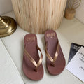 Summer Flip-flops for Women New Soft Thick-soled Anti-slip Beach and Seaside Slope Heel Flip-flops for Women Comfortable Slipper