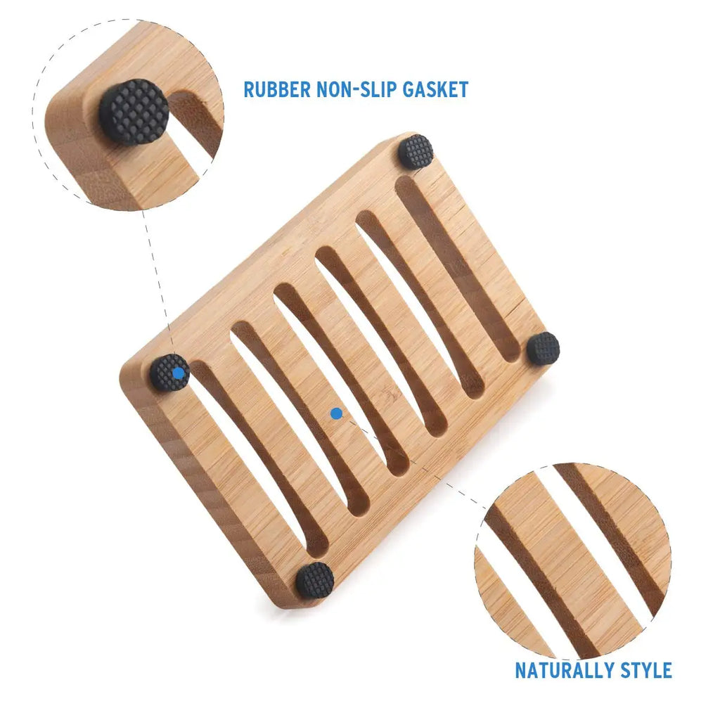 Bamboo Case Tray Wooden Prevent Mildew Drain Soap Box Natural Bamboo Dishes Bath Soap Holder Container Bathroom Washroom Tools