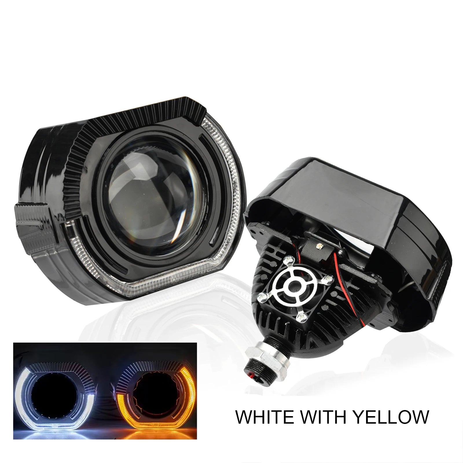 90W 2 PCS 3.0 Inch Blue Bi LED Projector Lens Universal Headlight Retrofit For H1 H4 H7 H11 Auto Light Headlamp Car Accessory