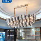 Modern Luxury Crystal Chandeliers Lighting Indoor Lustre E14 LED Pendant Lamp for Living Room Art Decor Hanging Light
